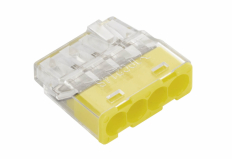 SZYBKOZŁĄCZKA PC214S MINI SAMOZACISKOWA BEZGWINTOWA DO DRUTÓW 0.2 - 2.5 mm2 4 TORY TRANSPARENTNY OPAKOWANIE 100 SZT. - SIMET - 89242000