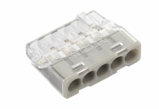 SZYBKOZŁĄCZKA PC215S MINI SAMOZACISKOWA BEZGWINTOWA DO DRUTÓW 0.2 - 2.5 mm2 5 TORÓW TRANSPARENTNY OPAKOWANIE 100 SZT. - SIMET - 89243000
