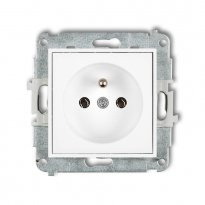 GNIAZDO POJEDYŃCZE Z UZIEMIENIEM 2P+Z IP 20, 16A 250V~ BIAŁY MINI - KARLIK - MGP-1z