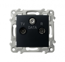 Gniazdo RTV-DATA - CZARNY METALIK SZAFIR - OSPEL - GPA-ZD/m/33