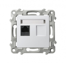 GNIAZDO KOMPUTEROWE POJEDYNCZE RJ45 KAT.5E BIAŁY SZAFIR - OSPEL - GPK-1Z/K/m/00