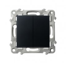 ŁĄCZNIK DWUGRUPOWY ŚWIECZNIKOWY 10AX 250V CZARNY METALIK SZAFIR - OSPEL - ŁP-2Z/m/33