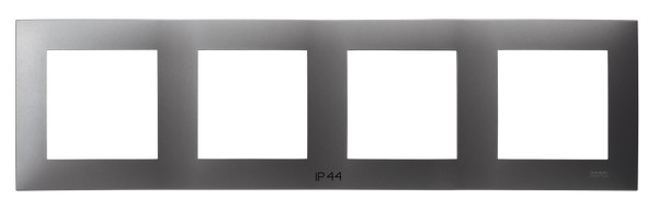 Ramka poczwórna do łączników IP-44 - SZARY MAT SZAFIR - OSPEL - RH-4Z/70