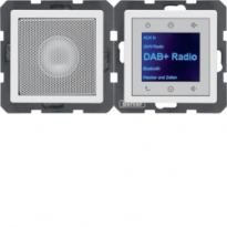 Q.x Radio Touch DAB+ z głośnikiem biały aksamit - HAGER - 29806089