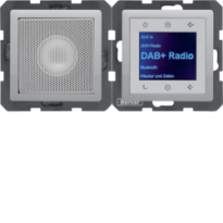 Q.x Radio Touch DAB+ z głośnikiem alu aksamit - HAGER - 29806084