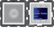 Q.x Radio Touch DAB+, Bluetooth z głośnikiem biały aksamit - HAGER - 30806089
