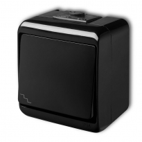 ŁĄCZNIK SCHODOWY IP 54, 10AX 250V~ CZARNY JUNIOR - KARLIK - 12WHE-3