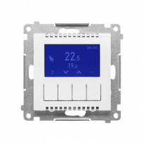 Termostat programowalny z wyświetlaczem (moduł); Biały mat Simon 55 - KONTAKT SIMON - TETD1A.01/111