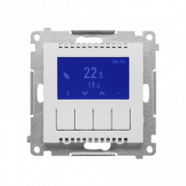 Termostat programowalny z wyświetlaczem (moduł); Jasnoszary mat Simon 55 - KONTAKT SIMON - TETD1A.01/114