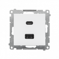 Ładowarka USB typ A+C (moduł); Biały mat Simon 55 - KONTAKT SIMON - TEC2CA.01/111