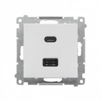 Ładowarka USB typ A+C (moduł); Jasnoszary mat Simon 55 - KONTAKT SIMON - TEC2CA.01/114