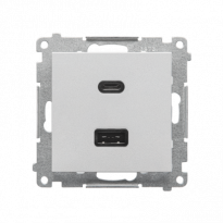 Ładowarka USB typ A+C (moduł); Aluminium mat Simon 55 - KONTAKT SIMON - TEC2CA.01/143