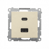 Ładowarka USB typ A+C (moduł); Szampański mat Simon 55 - KONTAKT SIMON - TEC2CA.01/144
