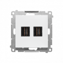 Gniazdo HDMI podwójne (moduł); Biały mat Simon 55 - KONTAKT SIMON - TGHDMI2.01/111