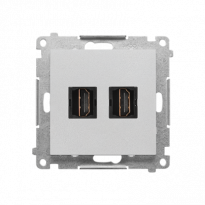 Gniazdo HDMI podwójne (moduł); Aluminium mat Simon 55 - KONTAKT SIMON - TGHDMI2.01/143