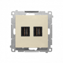 Gniazdo HDMI podwójne (moduł); Szampański mat Simon 55 - KONTAKT SIMON - TGHDMI2.01/144