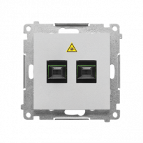 Gniazdo światłowodowe / optyczne podwójne SC/APC (moduł); Aluminium mat Simon 55 - KONTAKT SIMON - TGS2.01/143