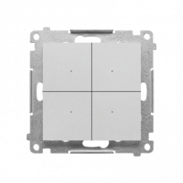 Łącznik/przycisk 4-krotny elektroniczny (moduł); Aluminium mat Simon 55 - KONTAKT SIMON - TEW4.01/143