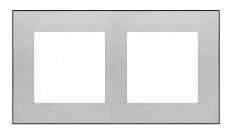 Ramka 2-krotna DUO; Aluminium, podstawa czarna Simon 55 - KONTAKT SIMON - TRD2.149/143