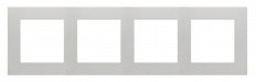 Ramka 4-krotna LINE; Aluminium mat Simon 55 - KONTAKT SIMON - TR4/143