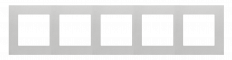 Ramka 5-krotna LINE; Aluminium mat Simon 55 - KONTAKT SIMON - TR5/143