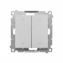 Łącznik/przycisk roletowy podwójny, elektroniczny (moduł); Aluminium mat Simon 55 - KONTAKT SIMON - TEZ2.01/143