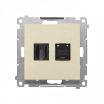 Gniazdo HDMI + RJ45 kat.6. (moduł); Szampański mat Simon 55 - KONTAKT SIMON - TGHRJ45.01/144