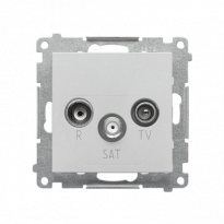 Gniazdo antenowe R-TV-SAT końcowe/zakończeniowe (moduł). 1x Wejście: 5 MHz÷2,4 GHz; Aluminium mat Simon 55 - KONTAKT SIMON - TASK.01/143