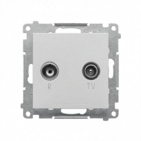 Gniazdo antenowe R-TV końcowe separowane (moduł). 1x Wejście: 5÷862 MHz; Aluminium mat Simon 55 - KONTAKT SIMON - TAK.01/143