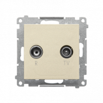 Gniazdo antenowe R-TV końcowe separowane (moduł). 1x Wejście: 5÷862 MHz; Szampański mat Simon 55 - KONTAKT SIMON - TAK.01/144