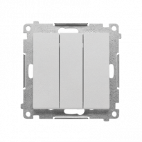 Łącznik potrójny z podświetleniem LED (moduł) 10 AX, 250 V~, szybkozłącza; Aluminium mat Simon 55 - KONTAKT SIMON - TW31L.01/143