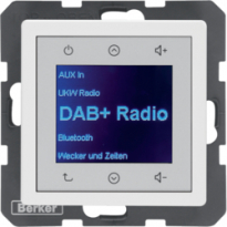 Q.x Radio Touch DAB+, Bluetooth biały aksamit - HAGER - 30846089