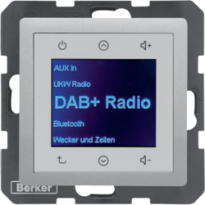 Q.x Radio Touch DAB+, Bluetooth alu aksamit - HAGER - 30846084
