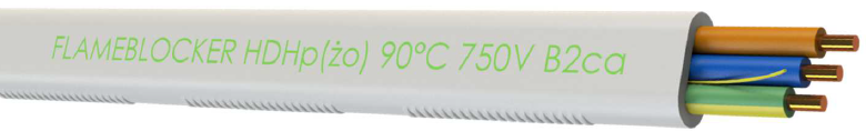 PRZEWÓD BEZHALOGENOWY HDHP 3x1,5 RE FLAMEBLOCKER 90°750V B2ca - KP TELE-FONIKA S.A. - G-147488