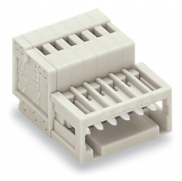 GNIAZDO PINOWE RASTER 2,5MM 5-TOROWE JASNOSZARE. - WAGO - 733-205