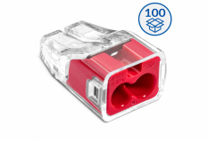 Szybkozłączka SCP2 wtykowa do drutów i wielodrutów (0,75 … 4 mm2), 2 tory, opak. 100 szt. - IDEALNA SZYBKOZŁĄCZKA - SIMET - 88000001S