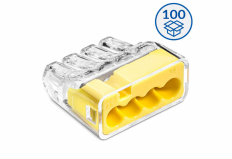 Szybkozłączka wtykowa SCP4 do drutów i wielodrutów (0,75 … 4 mm2), 4 tory, opak. 100 szt. - IDEALNA SZYBKOZŁĄCZKA - SIMET - 88000004S