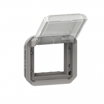 ADAPTER ARTEOR/MOSAIC Z PRZEZRO. KLAPKĄ MECH. 70,5X70,5MM SZARY PLEXO - LEGRAND - 069580L