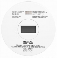 Czujnik tlenku węgla (czadu) i dymu typ: CTD-01 - ZAMEL - GAR10000084