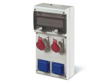 ROZDZIELNIA BUDOWLANA GNIAZDA 1X32A/5P + 1X16A/5P + 2X230V 11 MODUŁÓW IP44 - SCAME - 632.3122