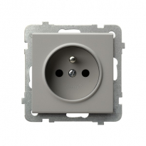 Gniazdo pojedyncze z uziemieniem  16A/250~, IP-20, zaciski gwintowe KASZMIR SONATA - OSPEL - GP-1RZ/m/82