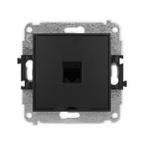 GNIAZDO KOMPUTEROWE POJEDYNCZE 1xRJ45 KATEGORII 6  8-STYKOWY IP 20 CZARNY MAT MINI - KARLIK - 12MGKBO-3