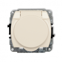 Mechanizm gniazda bryzgoszczelnego 2P+Z beż nr kat. 1GPB-1z - KARLIK - 1GPB-1z