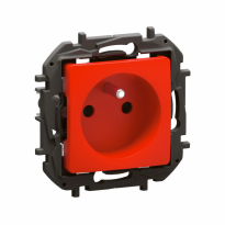 NOWE NILOE - GNIAZDO 2P+Z Z PRZESŁONĄ, ZACISKI ŚRUBOWE 16 A - 250 V~ CZERWONE - LEGRAND - NP3106RD