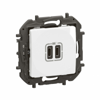 NOWE NILOE - GNIAZDO 2 X USB TYP C+C - 3 A BIAŁE - LEGRAND - NP3404WH