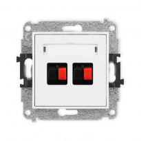 Mechanizm gniazda głośnikowego podwójnego podtynkowy IP 20 MINI biały - KARLIK - MGG-2
