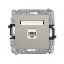 Mechanizm gniazda komputerowego pojedynczego 1xRJ45, kat. 6, 8-stykowy podtynkowy IP 20 MINI taupe - KARLIK - 60MGK-3