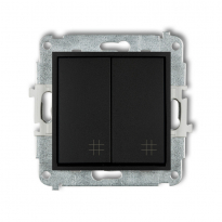 ŁĄCZNIK KRZYŻOWY PODWÓJNY IP 20 10AX 250V~ CZARNY MAT MINI  - KARLIK - 12MWP-66