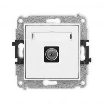 Mechanizm gniazda antenowego pojedynczego TV  podtynkowy IP 20 MINI biały mat - KARLIK - 25MGTV-1