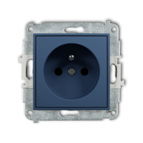 Mechanizm gniazda pojedynczego z uziemieniem 2P+Z (przesłony torów prądowych) podtynkowy IP 20, 16A 250V~ MINI navy blue - KARLIK - 64MGP-1zp